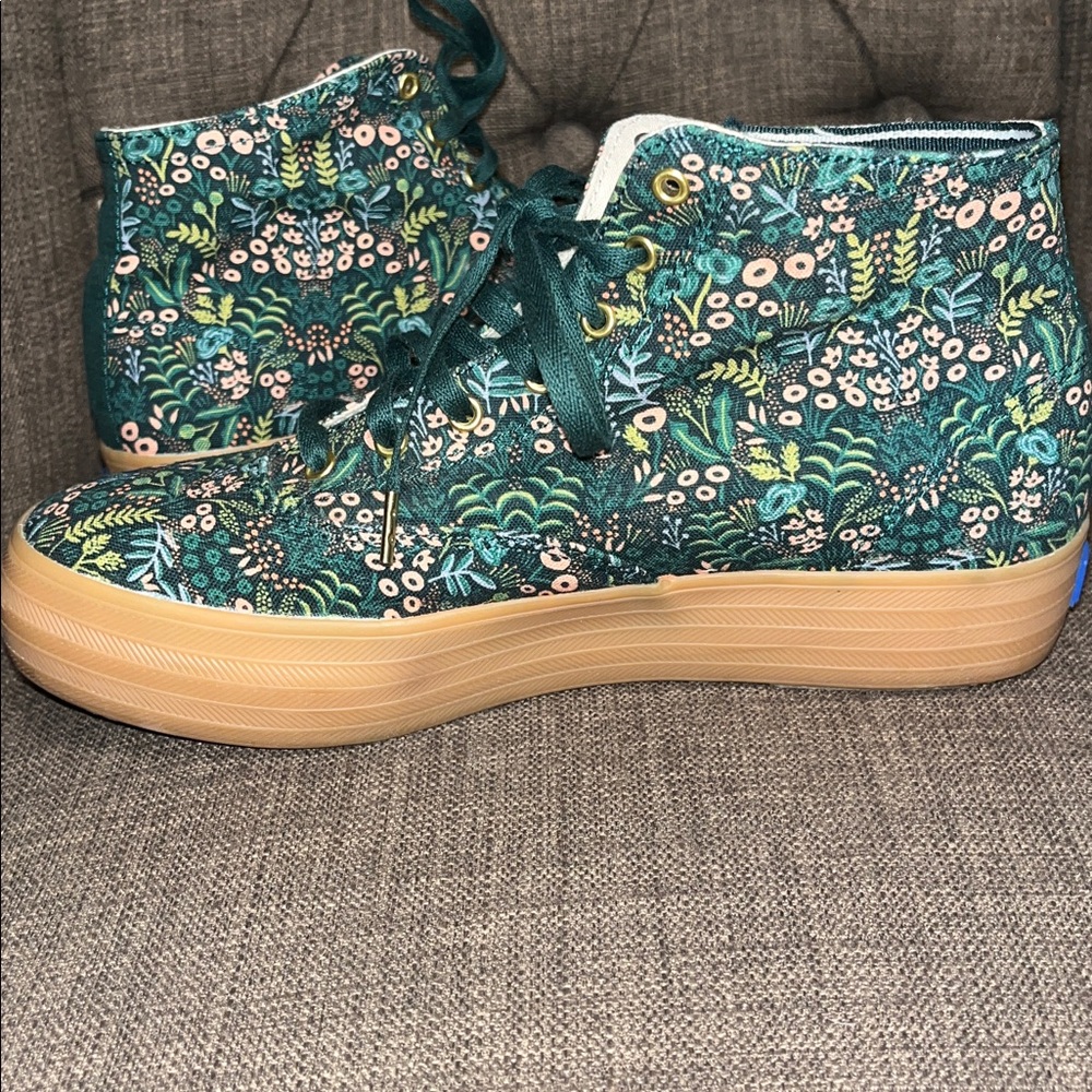Keds x Rifle Paper Co. Cooper Garden Party high-top sneakers women's 6.5 - Picture 6 of 9